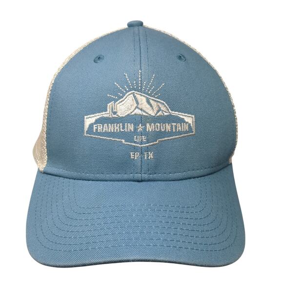 Franklin Mountain Trucker Hat Blue One Size Adjustable Mesh Back 6 Panel Ouray - Picture 1 of 9